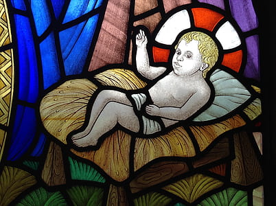 baby Jesus stained glass thumbnail