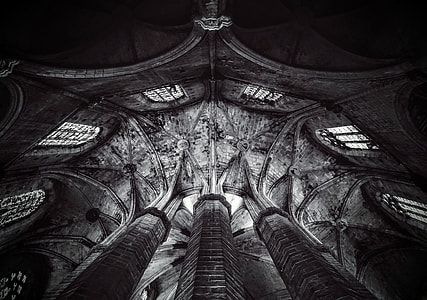 grayscale photo of temple thumbnail