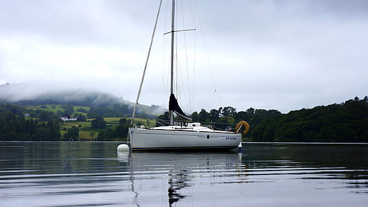 White Fishing Boat on the Body of Water during Daytime thumbnail