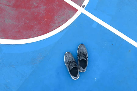 pair of gray low-top sneakers thumbnail