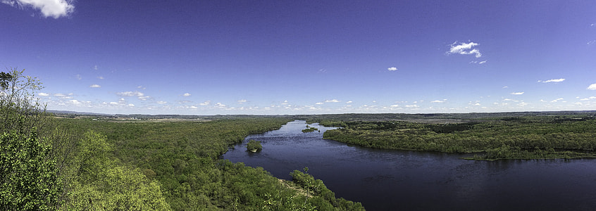 Overlook Panorama of the Wisconsin River at Ferry Bluff thumbnail