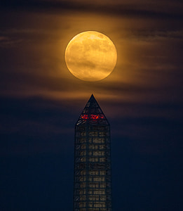 obelisk tower under moon during night time thumbnail