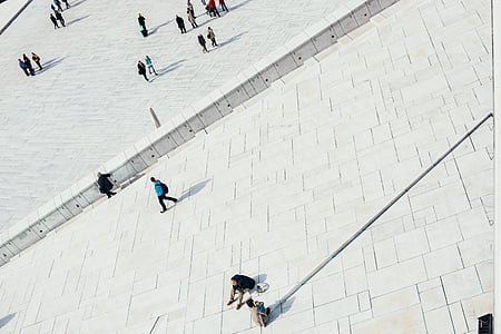 aerial photography of people on white concrete floor thumbnail