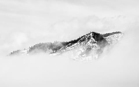grayscale photography of mountain thumbnail