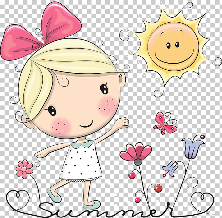 Sweet Funny Baby In A Diaper Trying To Walk Colorful Cartoon