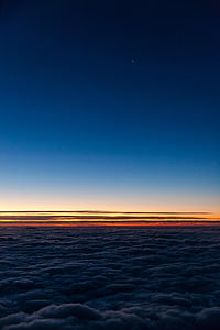 photo of clear blue sky during sunset thumbnail