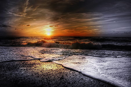 sea, dawn, landscape, nature thumbnail