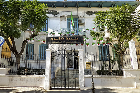 Gates in front of large buildings in Algiers, Algeria thumbnail
