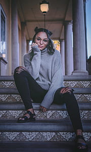 woman sitting on stairs thumbnail