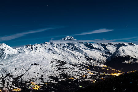 white mountain under blue sky thumbnail