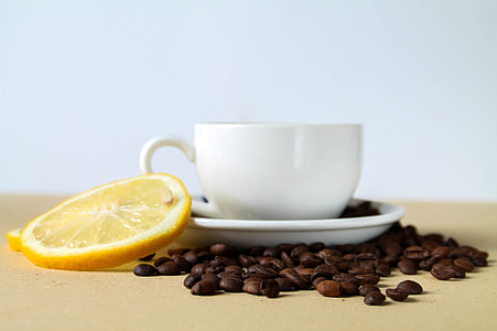 coffee grain and teacup on table thumbnail