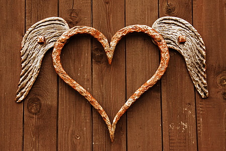 red and gray winged heart wall decor thumbnail