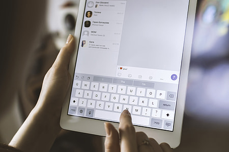 white iPad showing keypad thumbnail