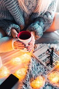 Autumn Mood with Hot Tea in Bed thumbnail
