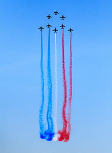 eight gray jet planes flying thumbnail