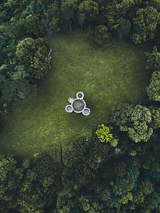 Arial view of garden with foutain thumbnail