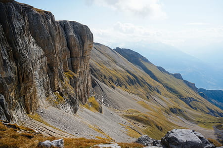 aerial view of gray mountain thumbnail