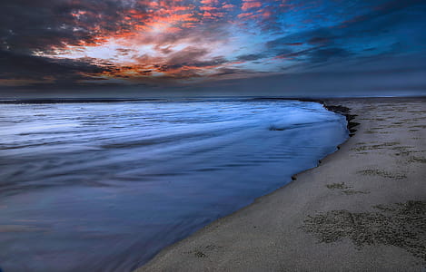 Seashore Under Blue Sky Photography thumbnail