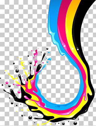 CMYK color model Stock photography Illustration, Paint splash, paint splat PNG clipart