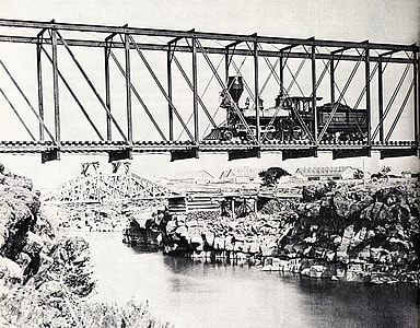 Utah and Northern Bridge black and white in Idaho thumbnail