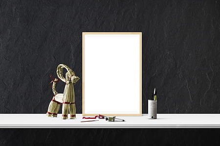brown wicker decor near easel thumbnail
