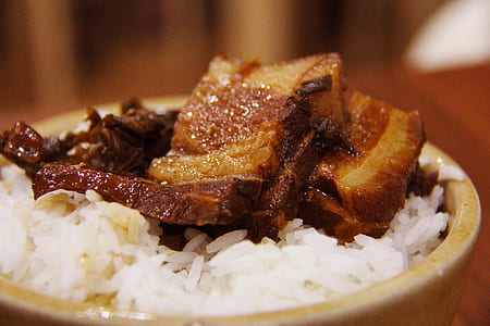 pork and rice dish in bowl thumbnail