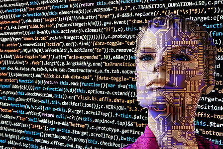 illustration of woman's face and computer codes thumbnail