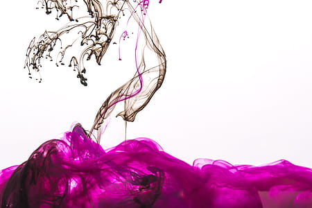 Purple Ink Cloud With Black Drops Photo thumbnail