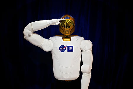 NASA robot saluting with black background thumbnail