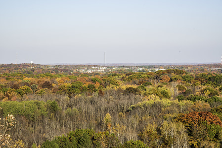 Autumn Landscape with trees and town at Kettle Moraine Forest, Wisconsin thumbnail