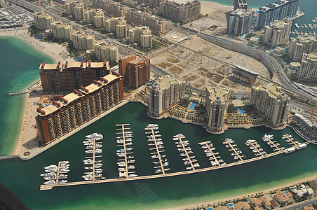 aerial photo of seaport near the city thumbnail