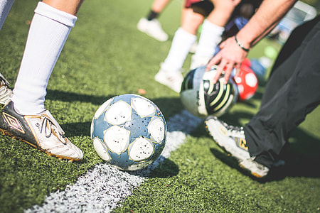 Football Field Training Players with Soccer Ball thumbnail