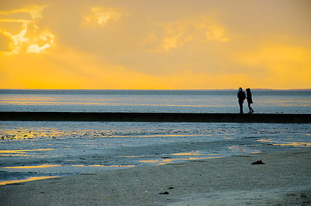 two people walking on seashore thumbnail