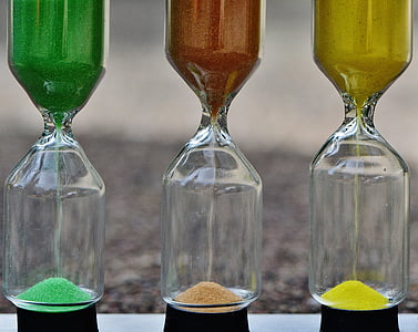 three green, brown, and green hourglasses thumbnail