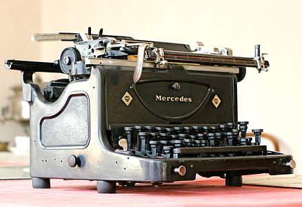 stock photography of vintage black typewriter thumbnail