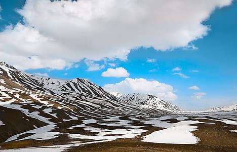 landscape photo mountain with snow during daytime thumbnail