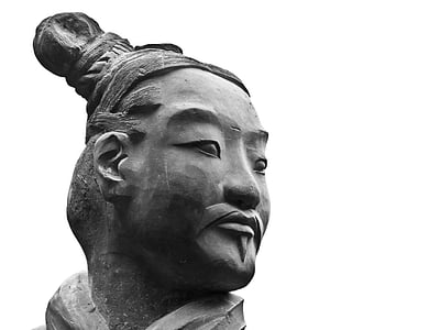 human concrete statue head during daytime thumbnail