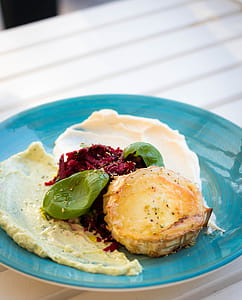 Cooked Food on Blue Plate thumbnail