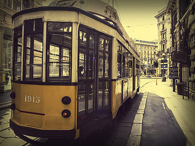 sepia-toned photography of tram thumbnail