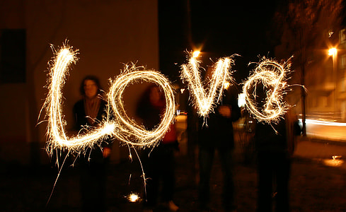 fireworks forming the word love thumbnail