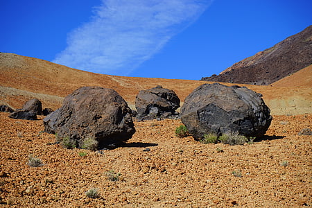 three brown rocks under blue skies thumbnail