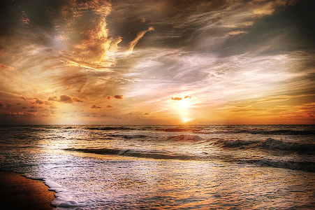 sunset, photo, sun, denmark, summer, sea thumbnail