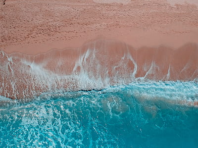 bird's eye view of seashore thumbnail