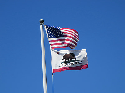 California Republic and USA flags thumbnail