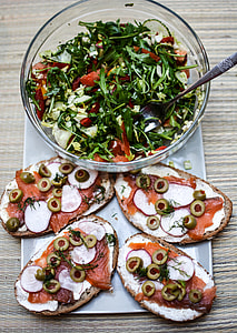 salad vegetable in clear glass bowl thumbnail