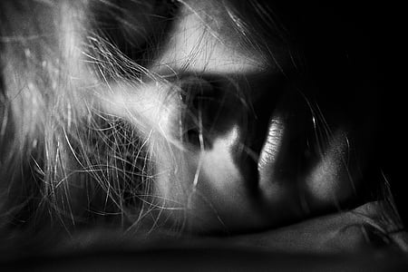 grayscale photo of woman thumbnail