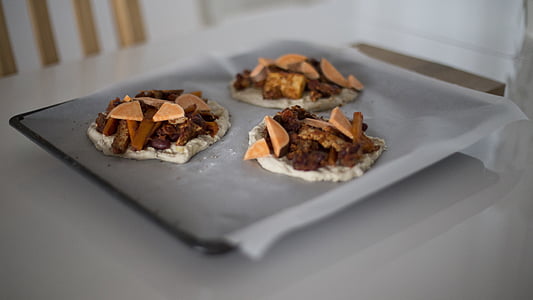 pastry on black metal tray thumbnail