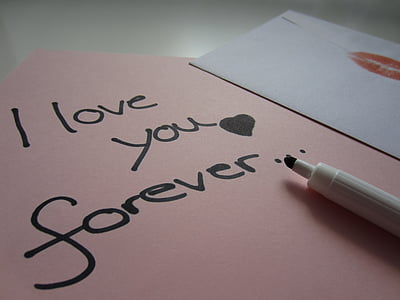 i love you forever text on pink paper thumbnail