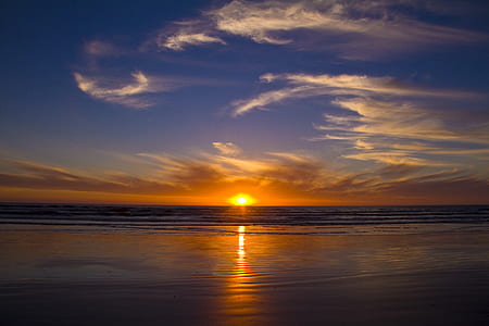 body of water during golden hour thumbnail