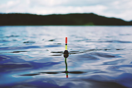 yellow and green buoy floating on water thumbnail